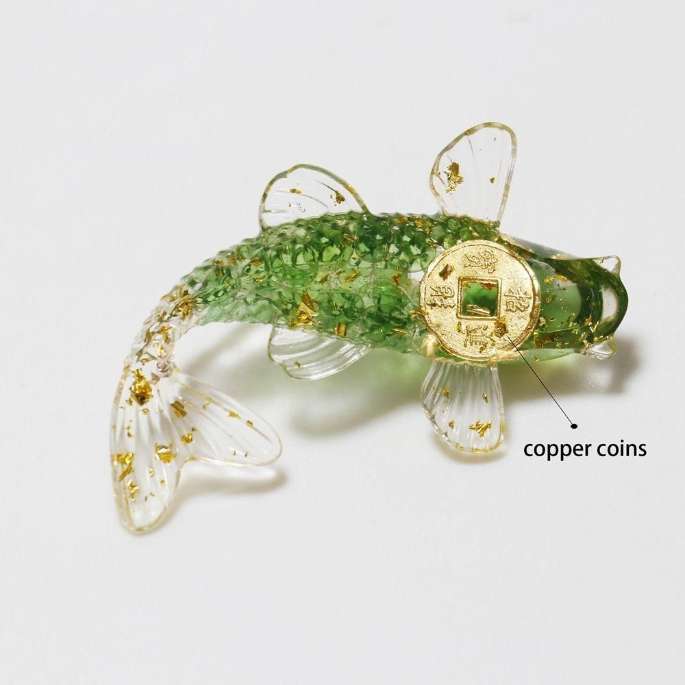 Creative Artificial Fish Ornaments Pretty Koi Fish Natural Crystal Little Fish Desk Car Home Decoration Gift for Friends