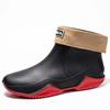 Fashion Fashion Low Top Couple's Rain Boots Men's Non-slip Chef and Work Shoe Car Wash Shoes Wear-resistant Velvet Plus Warm Water Boot