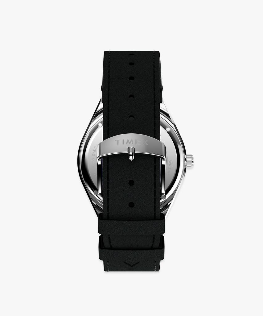 Taimaegseu X Nasa Q Timex Винтажные Черные Кожаные Часы 40 мм