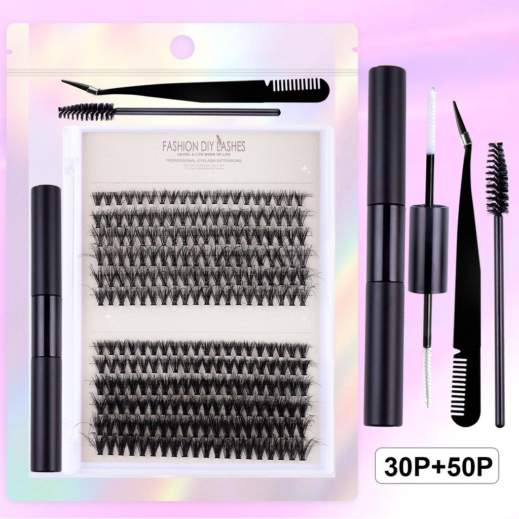 Новые сегментированные накладные ресницы 30P/50P, 14 рядов, изгиб D, пучки single, европейский и американский стиль, густые и объемные сегментированные ресницы