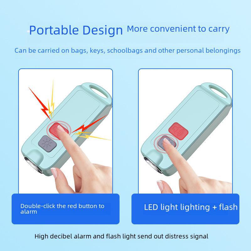 Rechargeable Waterproof Anti-Wolf Personal Alarm Keychain for Female and Child Self-Defense