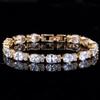 WWJ Golden Color Oval Shaped Clear Zircon Tennis Bracelets