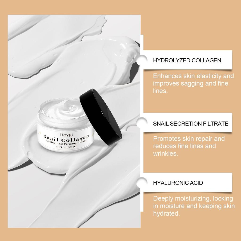 Многофункциональный крем с коллагеном улитки - Укрепляющий, Увлажняющий, Осветляющий и Питательный уход для лица