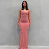 Satin Slip Sleeveless Backless Maxi Dress Women Y2K Bodycon Elegant Sexy Outfits Ladies Birthday Party Club Sundress