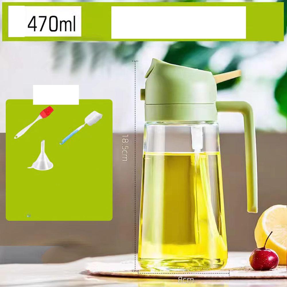 Oil Sprayer for Cooking 2 in 1 Spray  Pour Olive Oil Dispenser 470ml Glass Spray Oil Bottle Kitchen Gadgets