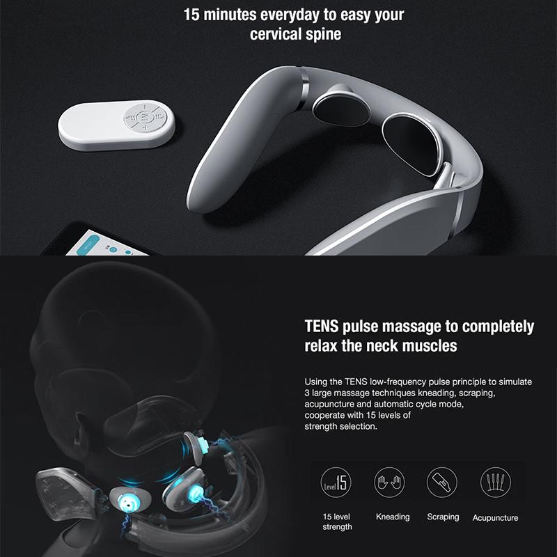 Xiaomi YOUPIN Jeeback G2 Tens Pulse электрический массажер для шеи расслабляющий горячий компресс массажер для облегчения боли в шее TENS импульсный массаж