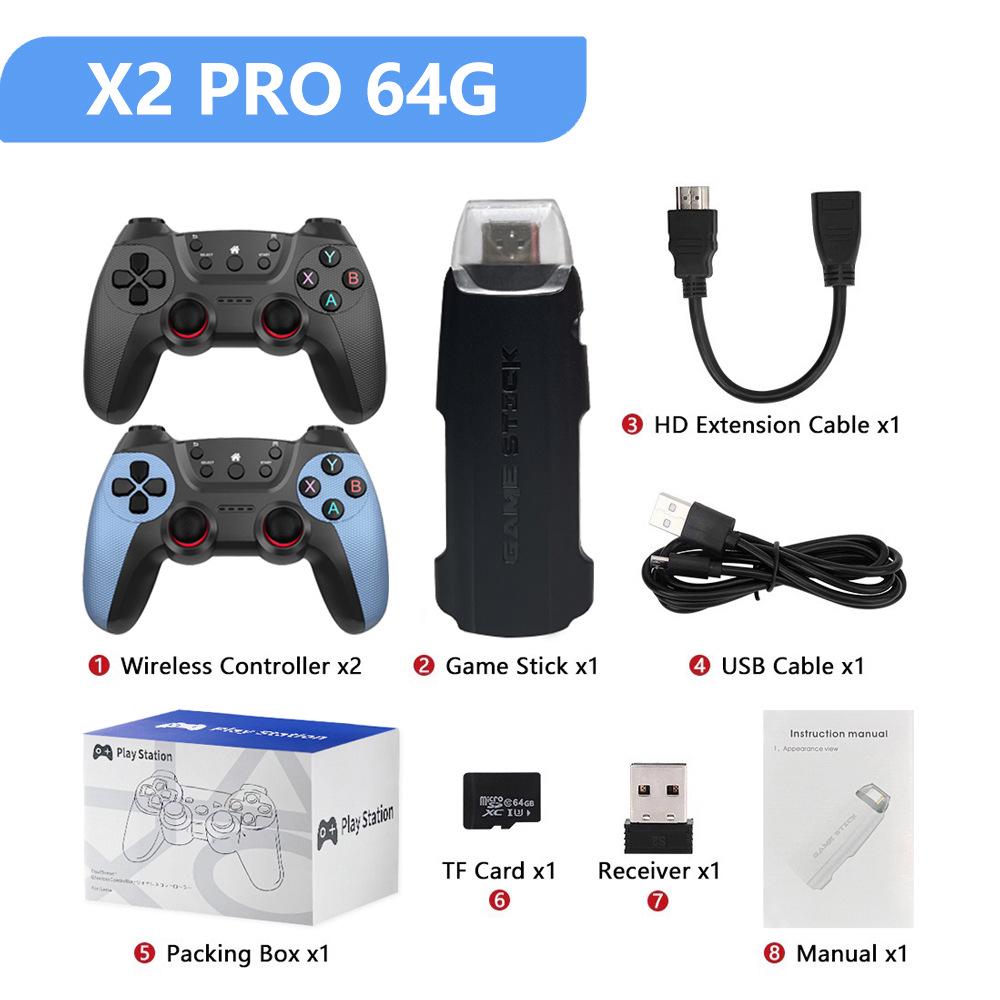 Тщательно отобранная беспроводная 4K HD игровая консоль X2 Pro - Аркадная для двух игроков GD10