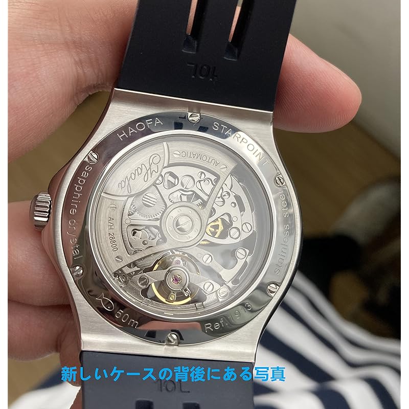 HAOFA watch mens skeleton mechanical self-winding power reserve 80 hours hollow dial night light waterproof gentleman arm clock men presents