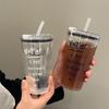 Bowknot Straw Cup Plastic Water Bottle New Coffee Cup