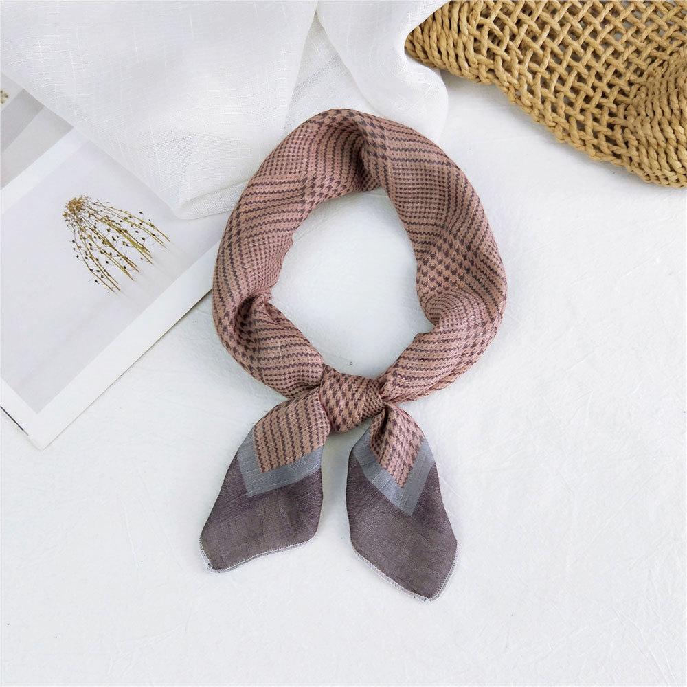 Маленький квадратный шарф из хлопка и льна, шелковый шарф, женский, весна и осень, новый стиль, художественный и универсальный, модный, темпераментный шарф-повязка на голову
