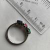 Серебряное кольцо с натуральным сапфиром 1.917ct, изумрудом, рубином, вес изделия 3,2 гр (2182351)