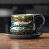Retro Ceramic Cup Mug Style Simple Afternoon Tea Cup Creative Coarse Pottery Coffee Cup Saucer Set