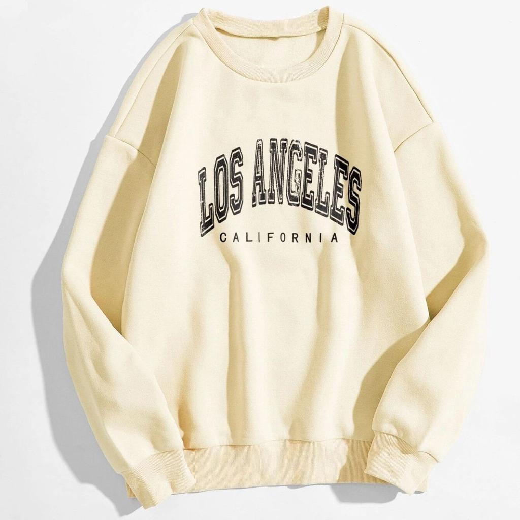 Уличные трендовые женские пуловеры Лос-Анджелес, Калифорния, толстовки с принтом букв, теплая флисовая толстовка с круглым вырезом, мягкая женская одежда