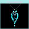 Кулон Северный Волк Король со Светодиодной Подсветкой для Городских Модных Аксессуаров