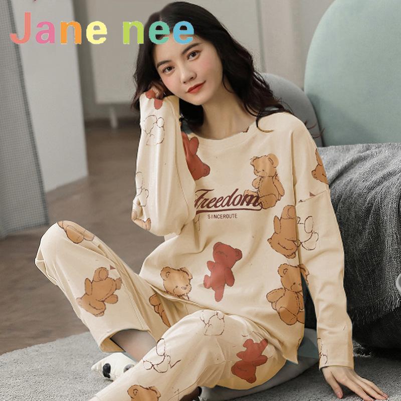 18 цветов, новая зимняя пижама, женская, корейская версия, с длинными рукавами, костюм для домашней одежды, свободная, большого размера, костюм из двух частей, можно носить на улице