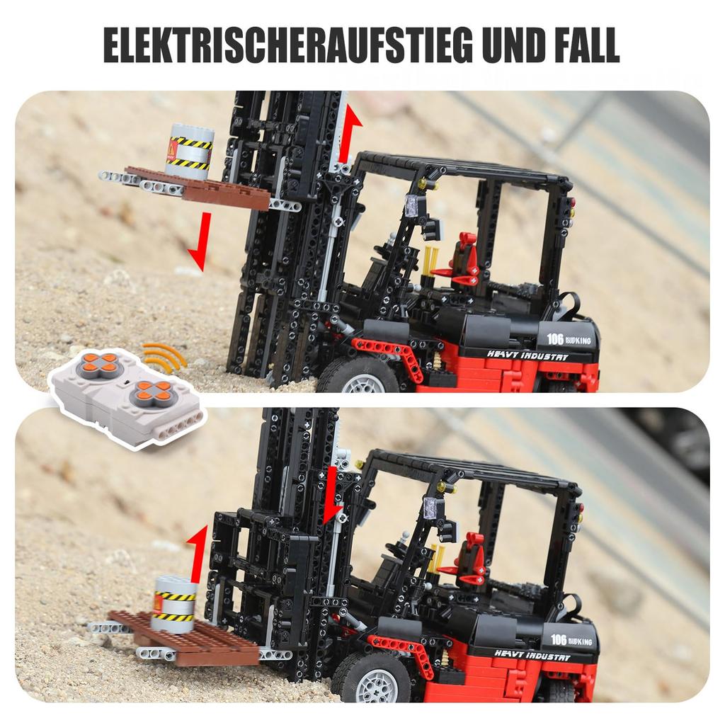 Mold King 13106 Technology Forklift Building Blocks Forklift Building Blocks Kit with GHz RC Remote Control Power Building Blocks Building Toys for