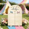 Gender Reveal Game Kits,Gender Reveal Voting Poster Board with Voting Sticker Wooden Baby Gender Reveal Decorations