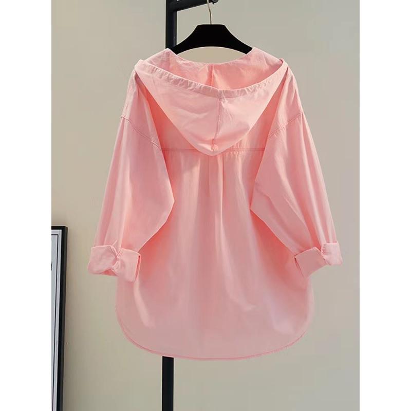 Большие топы с длинным рукавом, белая блузка, женская рубашка с капюшоном, повседневные хлопковые блузки