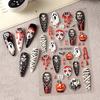 2Sheets Halloween Ghost Mummy Blood Nail Stickers Pumpkin Spider Web Lips Design 3D Nail Art Decoration Decals Manicure