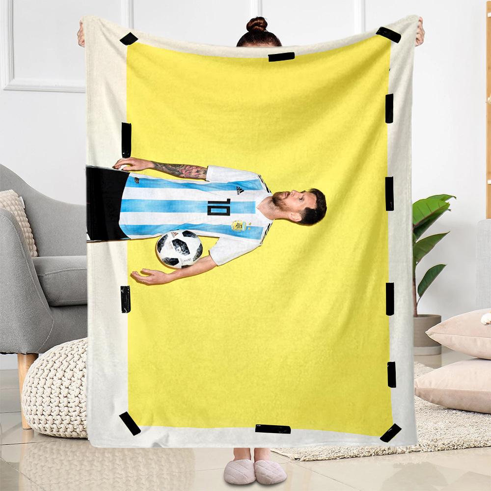 Argentina Football Player Blanket Comfortable Great for Office Chair Picnics for All Occasions Digital Print Best Holiday Gift for Friends Family