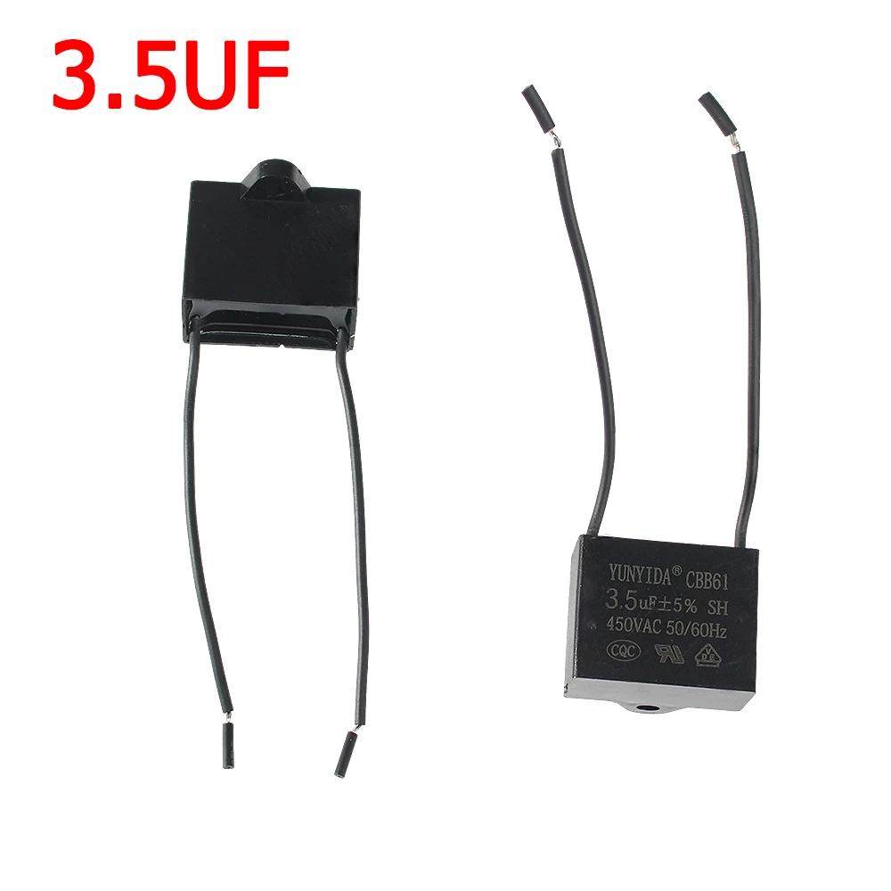 3pcs CBB61 450V Fan Capacitor 0.8/1/1.2/1.5/1.8/2/2.5/3/3.5/4/4.5/5/6/7/8/10 UF Ceiling Fan Motor Run Rectangle Capacitors Kit