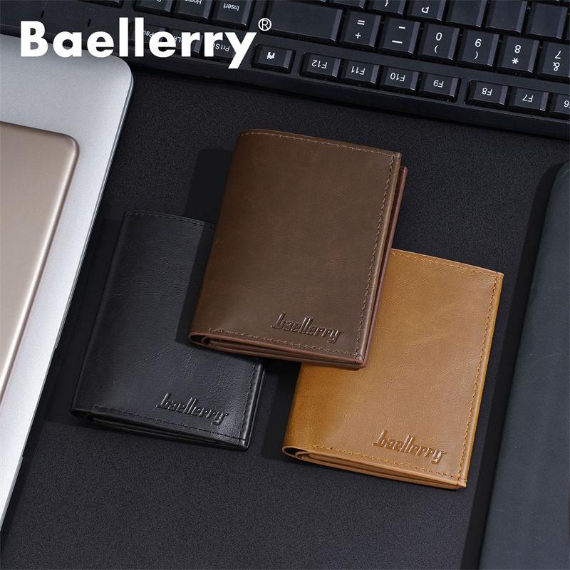 Baellerry Мужские кошельки-трифолды Винтажный дизайн Визитница Короткий кошелек Отделения для денег GZW