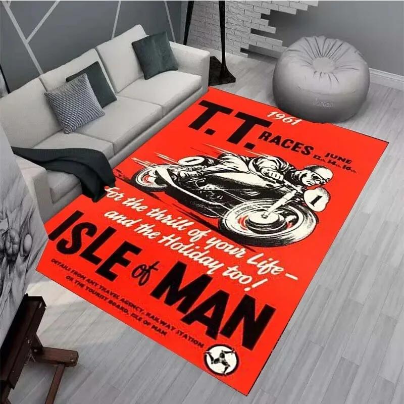Ковры и коврики Isle of Man TT Ковер для мотоциклетных соревнований Декор для гостиной и спальни Мягкий ковер для большой площади Коврик для детской комнаты