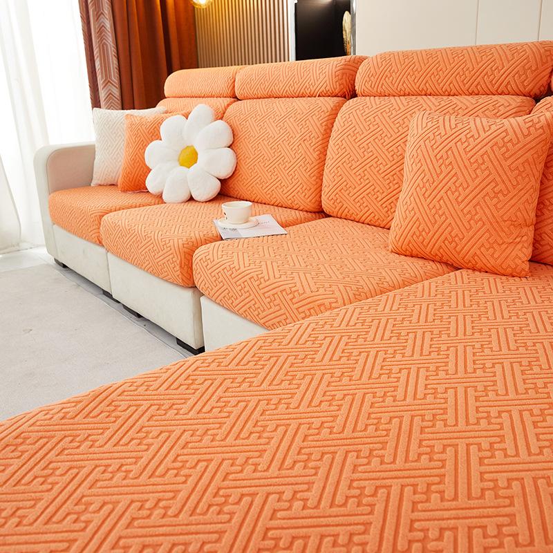 Jacquard Velvet Sofa Cover Non-slip Sofa Cover Cover All-inclusive Four Seasons Universal Elastic Cover Hats Simple Modern Cushion Cover Sub