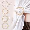 4 Pcs Shirt Ring Clip Women Scarf Ties Clips with Faux Pearls Rhinestones Waist Buckle