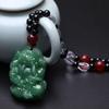 Black Green Buddha Pendant Necklaces Women Amulet Chinese Style Maitreya Necklace Jewelry  Style