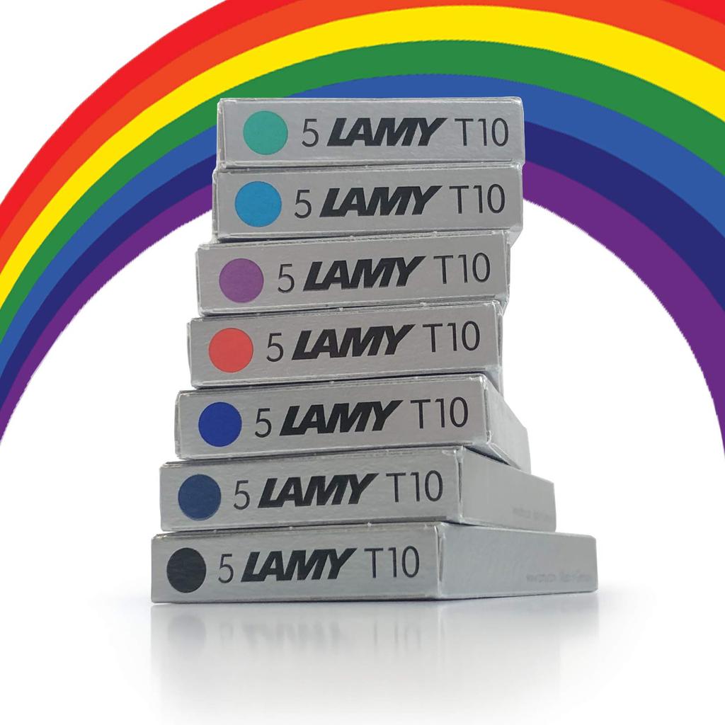Lamy T10 Assorted Color Pack Fountain Pen Ink Cartridge Refill Spare Replacement for All Lamy Fountain Pens 1 Pack of Each Color 7 Packs 35 Cartridges