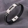 Мужской хип-хоп браслет из титановой стали и силикона