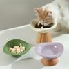 New Cat High-leg Wooden Seat Ceramic Bowl To Protect Cervical Vertebra Dog Bowl Dog Rice Bowl Cat Food Bowl To Prevent Overturning Drinking Bowl