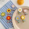 Cute Will Move Flower Hairpins for Children Handmade Colorful Thread Wobbly Sunflower Hair Clip Girl's Funny Headwear
