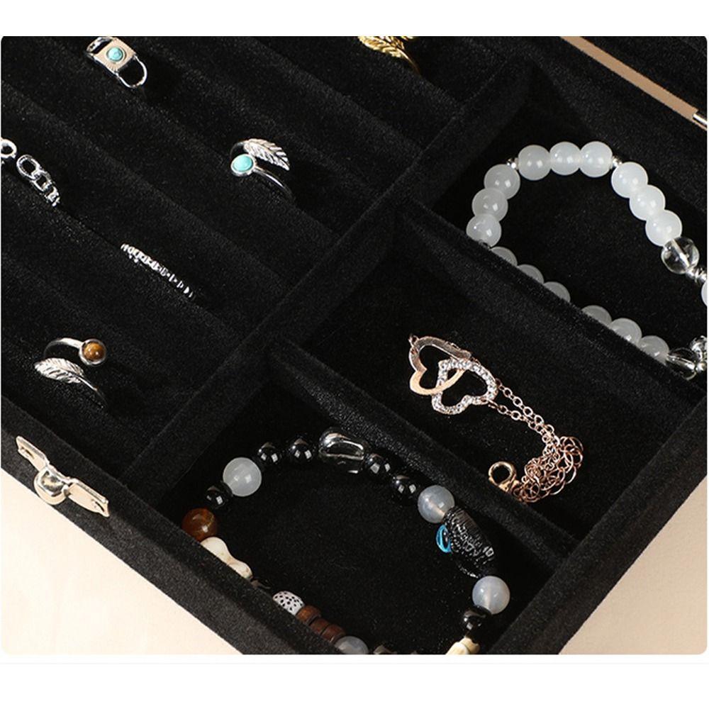 Lockable Portable Necklace Organizer Multi-grids Jewelry Display Container Bracelet