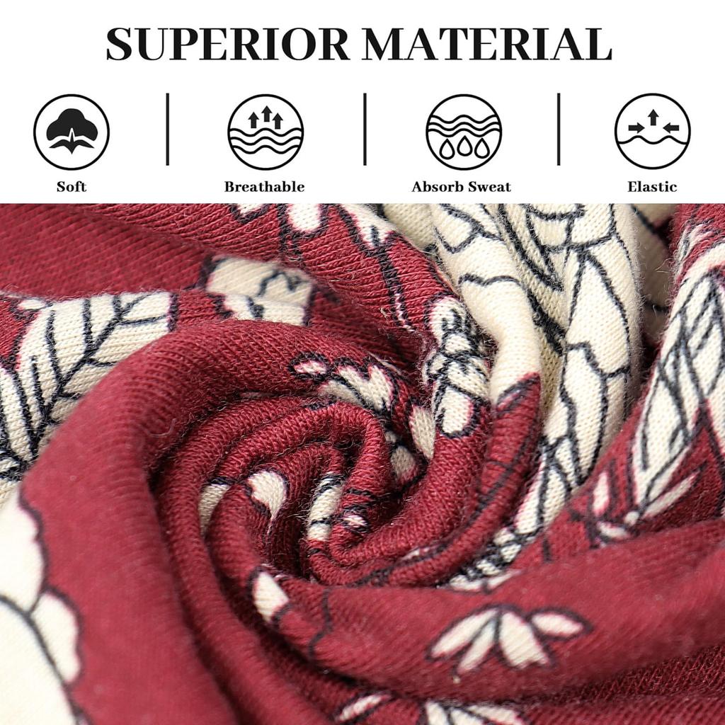 Бохо повязки на голову для женщин Хлопковые широкие повязки на голову Эластичная повязка для волос Нескользящая для тренировок Йоги Бега Тюрбан Головной убор Аксессуары для волос