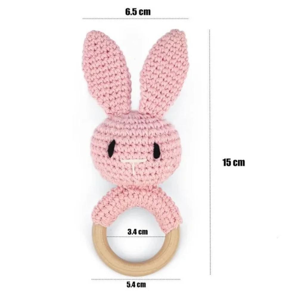 1Pc Customized Baby Teether Wooden Bracelet Crochet Rattle Toys BPA Free Crochet Lemon Bunny Rodent Rattle Newborn Toys Gift