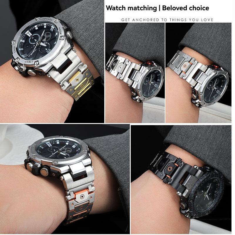 Для часов Casio GST-B100/S140/S110/S120/W130L/W300/400G/310 Модифицированный Стальной Ремешок Нержавеющая Сталь Мужской Встраиваемый Браслет