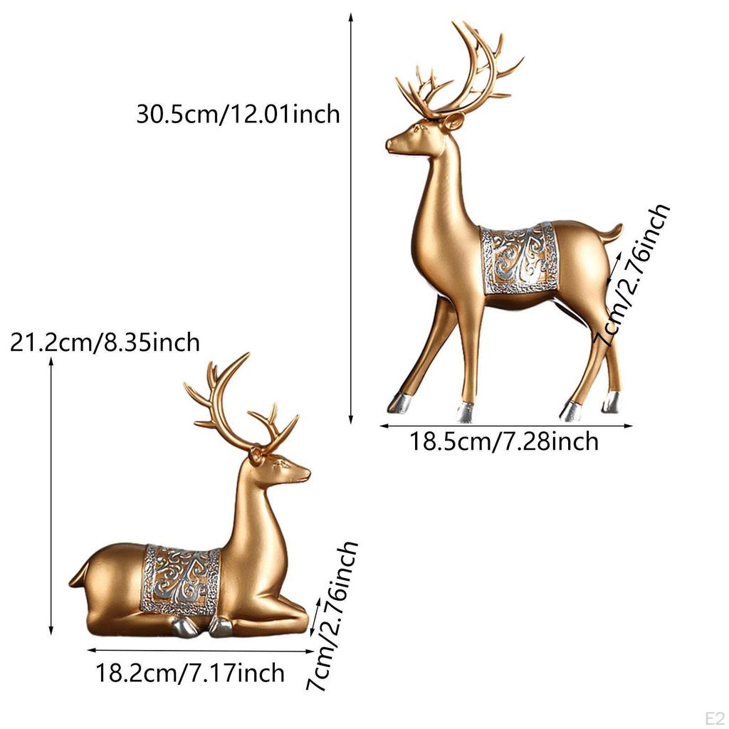 2 оленя Статуэтки Скульптуры Поделки Фигурки из смолы Декор Любовные фигурки Украшения для офиса Дома