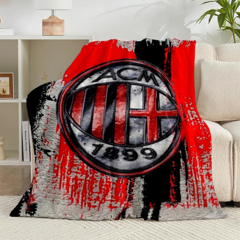 1PC Ac Football Club Flannel Blanket Gift, Suitable for Both Men And Women, Soft Ideal for Beds And Sofa, Birthday Or Christmas Gift
