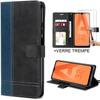 Case for Samsung Galaxy A32 5G with 2 Tempered Glasses - Protection Leather Effect Navy Blue-Black