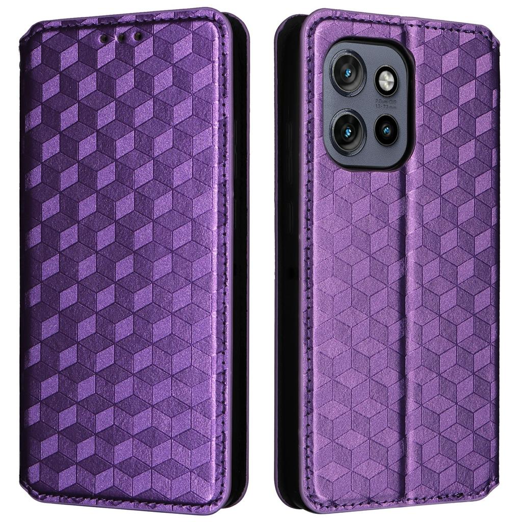 Кошелек-чехол для Motorola Edge 60 Neo 5G/Thinkphone 25 5G/Edge 50 Neo 5G/Moto S50 5G, кожаный чехол для телефона с тиснением в виде ромба
