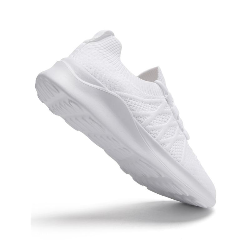 Fashion Fujeak Women Walking Tennis Female Flat Shoes Slip-On Running Casual Sports Shoes White Breathable Athletic Running Footwear