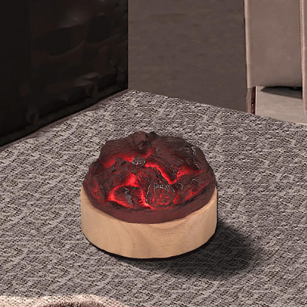 Светодиодная лампа с искусственным пламенем, деревянная, из смолы, на батарейках, имитация лампы для древесного угля, поддельный костер, ночник для домашнего декора