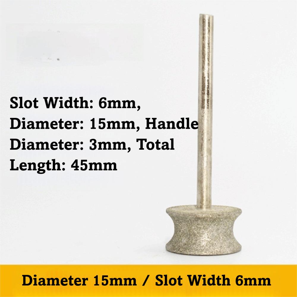 Вогнутый алмазный шлифовальный круг 2-8 мм Размер Диаметр хвостовика 3 мм Вращающийся шлифовальный инструмент Полировальный круг Керамическая заточка