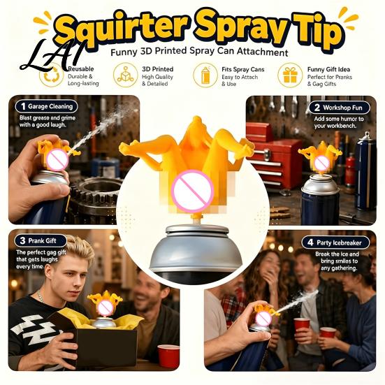 PLA Sprayer Tip 2Pcs 3D Printed Human Body Squirter Spray Can Nozzle Attachment Portable Water Bottle Decorative Replacement Prank Gag Gift Paint