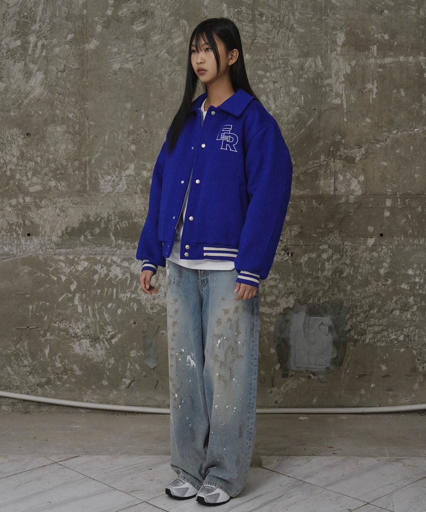 Erer Nautical Varsity Jacket Blue