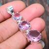 Pink Kunzite Gemstone Handmade Solid 925 Sterling Silver Jewelry Pendant For Her