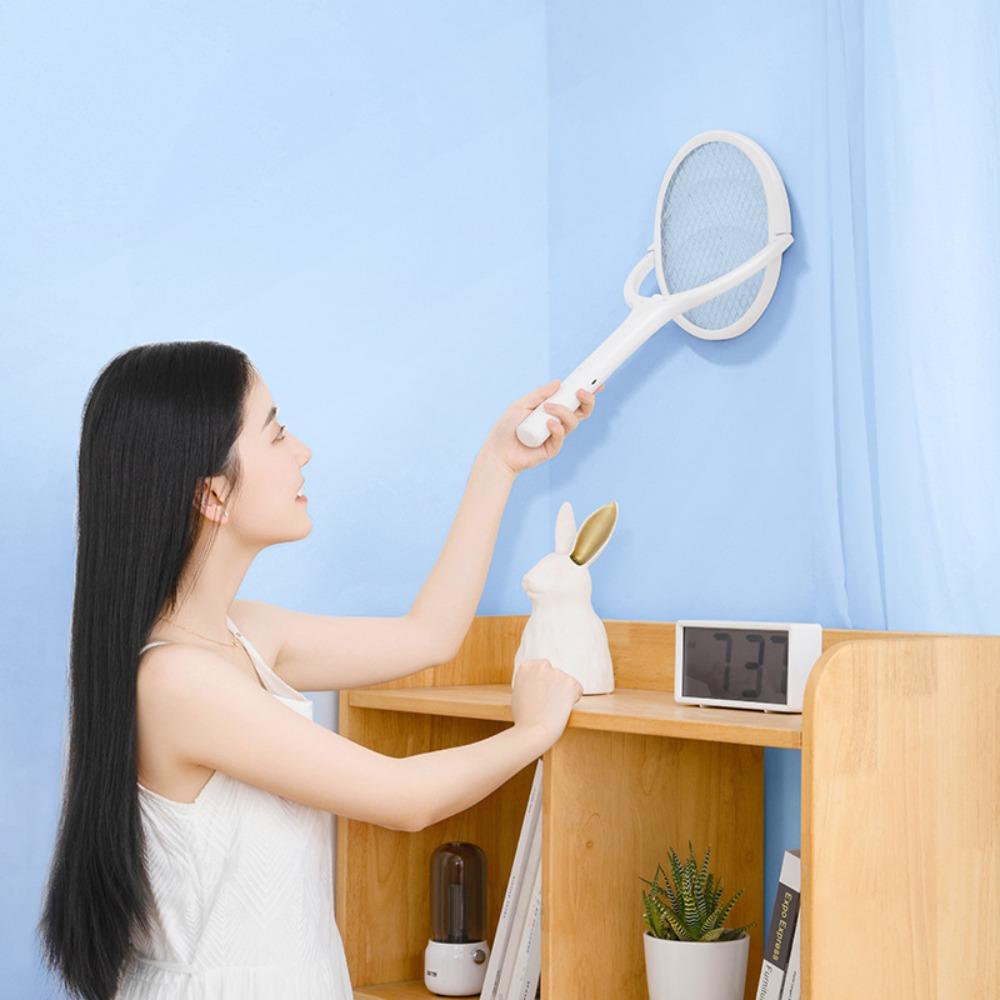Rotating Head Fly Swatter Adjustable Angle Mosquito Zapper Electric Mosquito Swatter  Summer