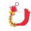 Five Emperors Chinese Knot Peach Wood Gourd Pendant - Real Copper Car Charm